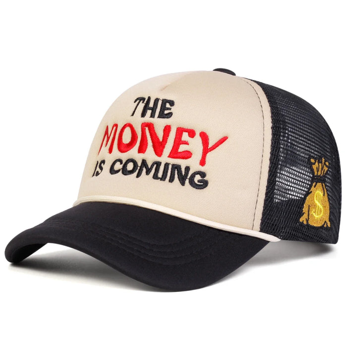 Unisex Embroidered Baseball Cap The Money Letter Design Adjustable Sun Hat