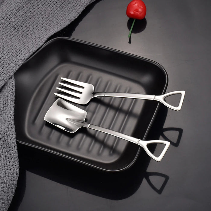 9 Piece Stainless Steel Dessert Fork & Spoon Set