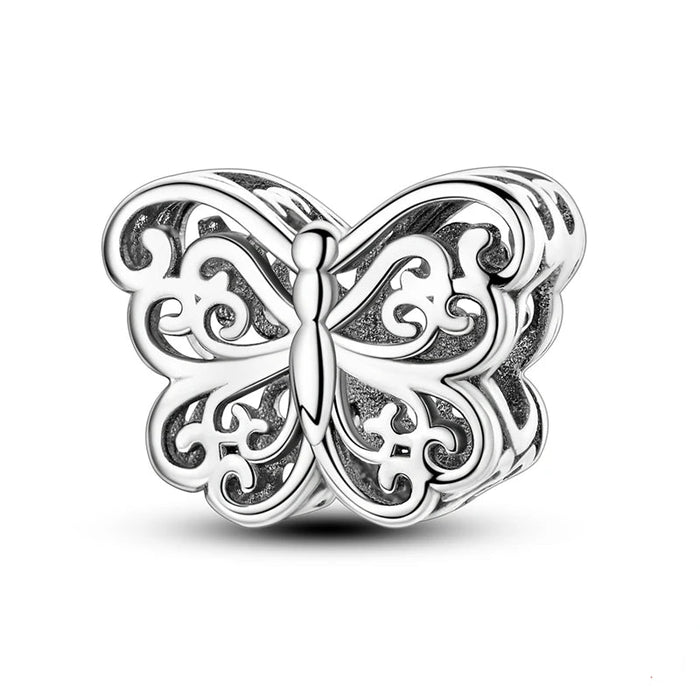 925 Sterling Silver Butterfly Charm Pendant Fits Bracelets Diy Party