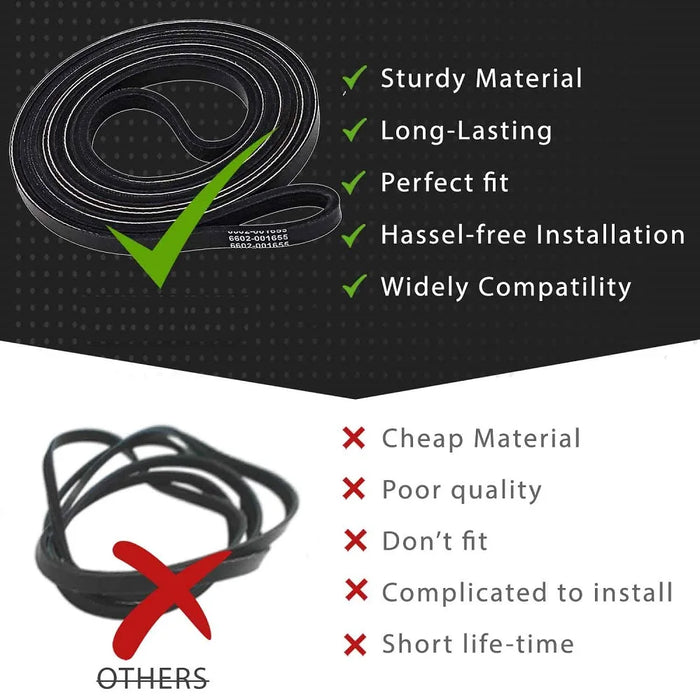 6602-001655 Dryer Drum Belt For Samsung Dryer 5Ph2337 935594 6602-001314 Ps4133825 Ap4373659 6602-001314 1935594 Lb1655