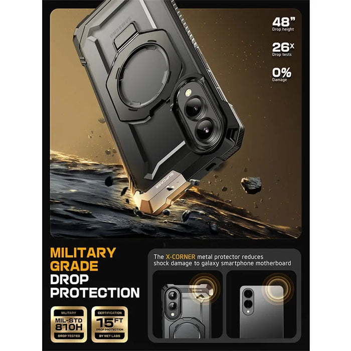 For Samsung Galaxy S25 Edge 6.7 Inch Ub Grip Military-Grade Protection Heavy Duty Magnetic Phone Case With Stand