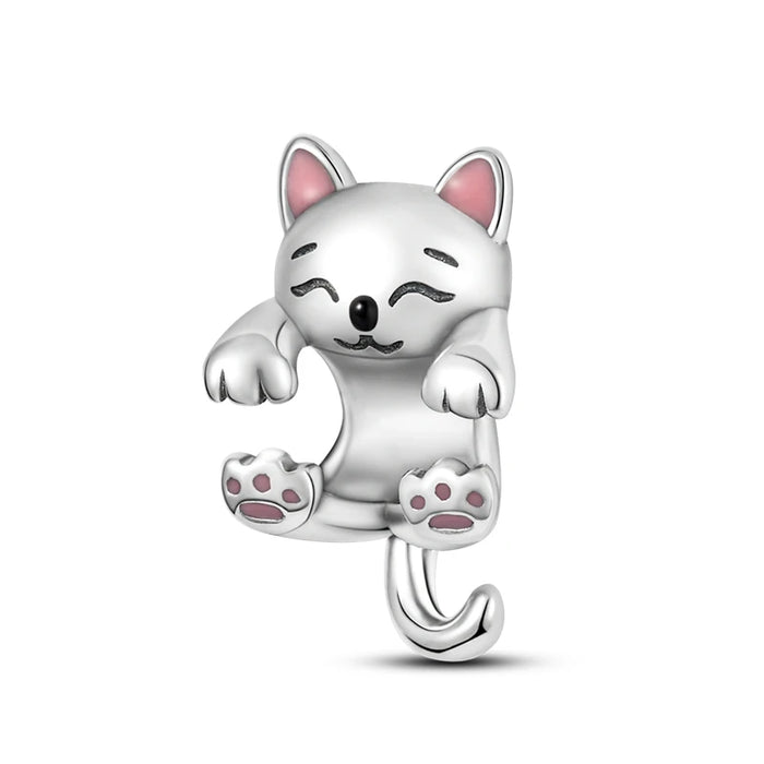 925 Sterling Silver Animal Charms Dog Cat Pet Beads For Bracelet Or Necklace