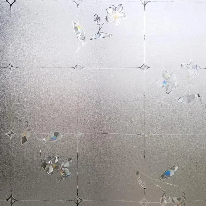 Flower Privacy Window Film - Decorative Glass Stickers