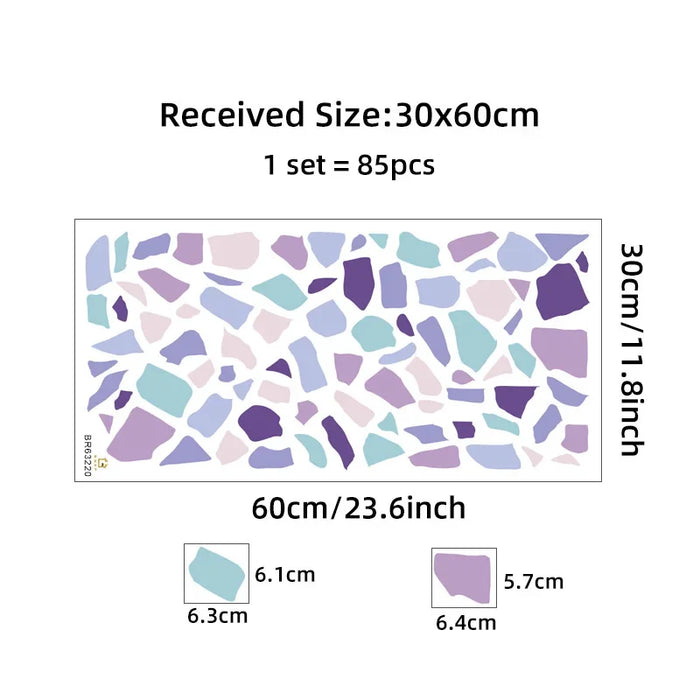 Terrazzo Pattern Wall Stickers Purple & White