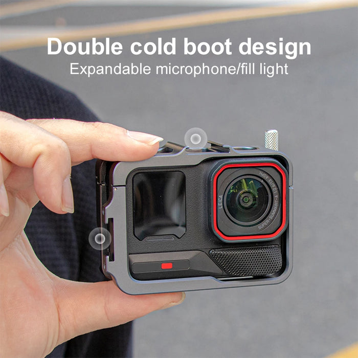 Aluminum Frame Cage For Insta360 Ace Pro 2 Metal Protective Case With Cold Shoe Mount Camera Frame Case For Insta360 Ace Pro