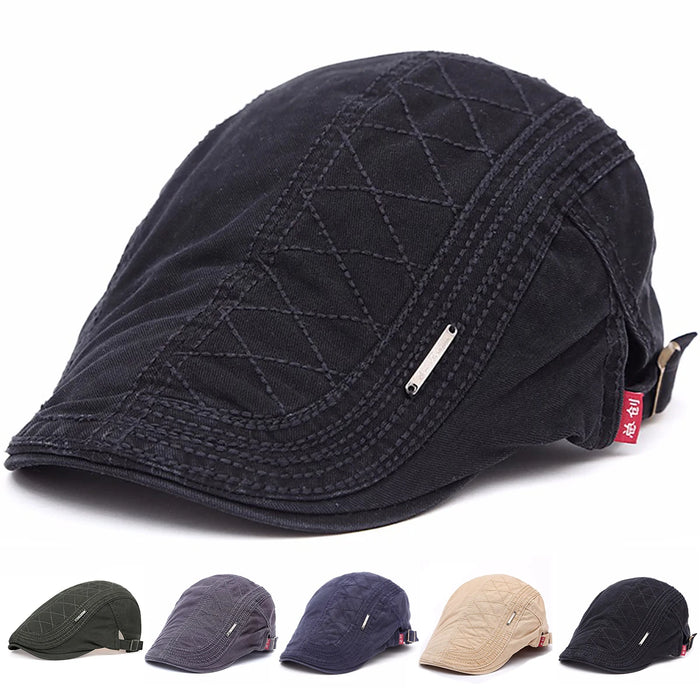 Men Newsboy Cap Adjustable Flat Beret For Spring & Summer
