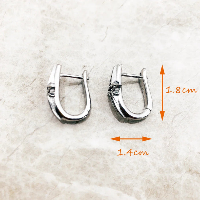 925 Sterling Silver Boho Star Hoop Earrings Lucky For Women