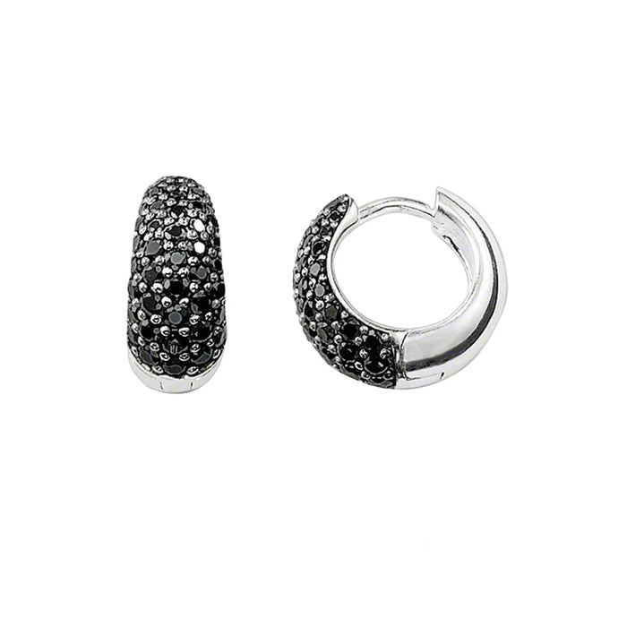 925 Sterling Silver Water Drop Hinged Hoop Earrings Europe Style Glam Fashion For Women