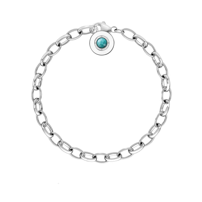 925 Sterling Silver Blue Link Chain Charm Bracelet 2019 Autumn For Women & Men European Style Jewelry Fashion Accessory Club