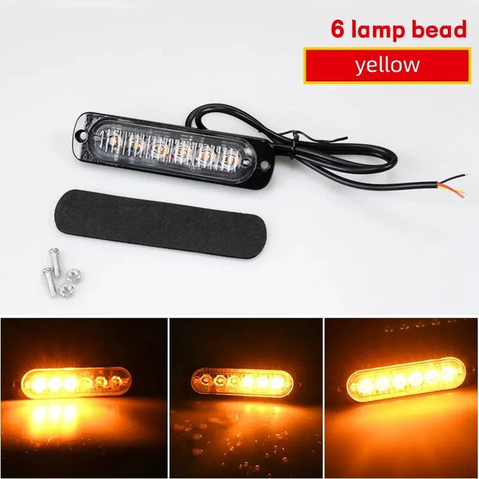 6Smd Led Strobe Warning Light For Trucks Amber 12V / 24V