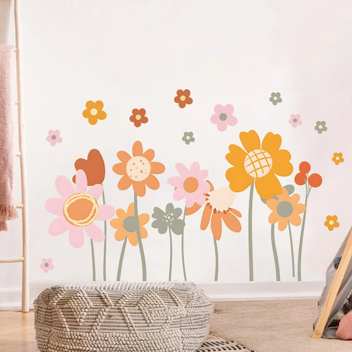 Adorable Flower Pattern Wall Stickers For Kids Room Decor