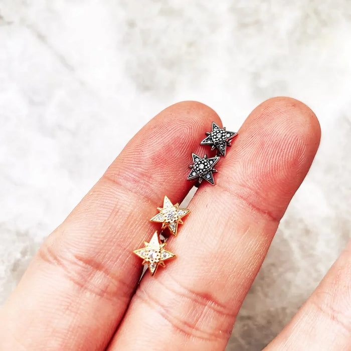 925 Sterling Silver Star Stud Earrings For Women