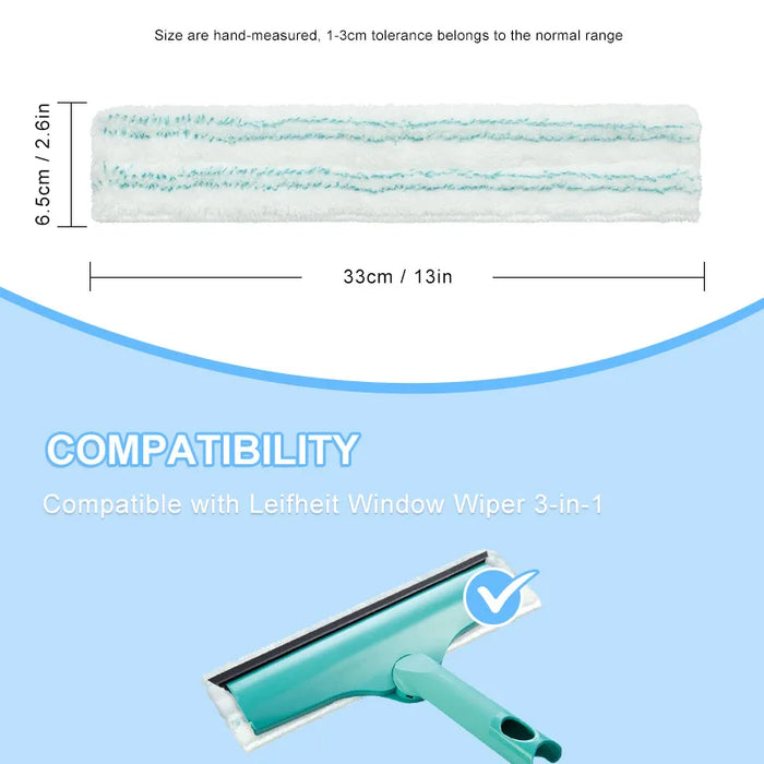 3 Pieces Wet & Dry Window Cleaning Cloths Microfiber Cleaner Replacement Cloths Compatible With Leifheit