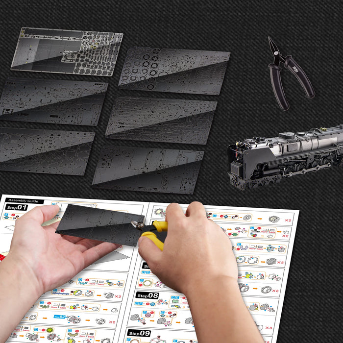 3D Metal Locomotive Puzzle Kit For Home Collection