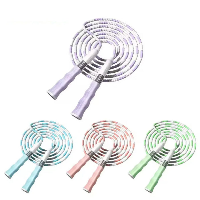 2.8M Jump Rope For Adults & Kids Soft Beaded No Tangle Segmented Fitness Rope
