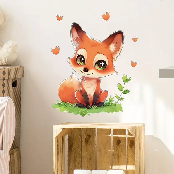 Adorable Fox Wall Stickers For Kids Room Decor