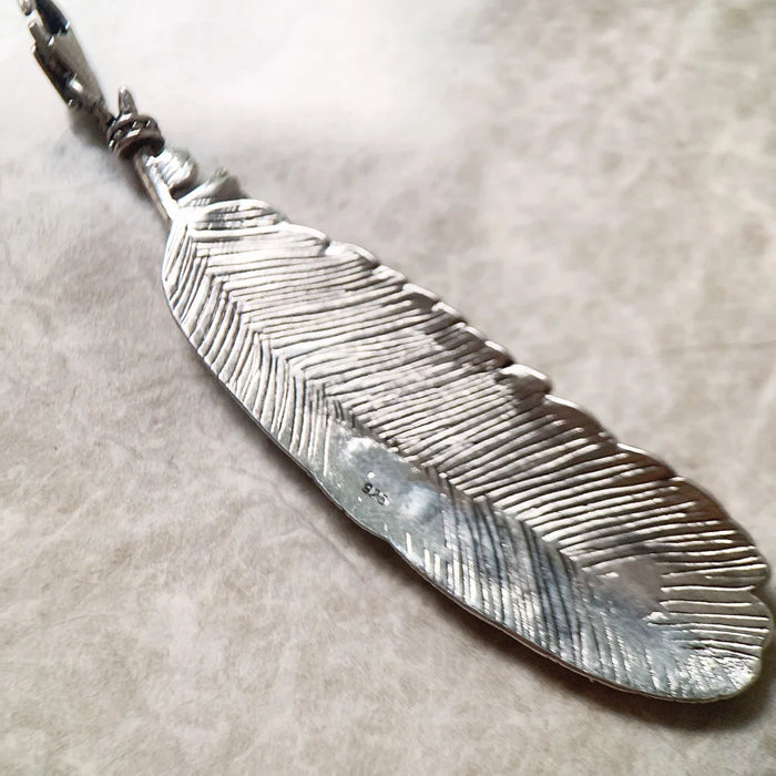 925 Sterling Silver Feather Pendant Winter Fashion Jewelry In Gift For Women & Men