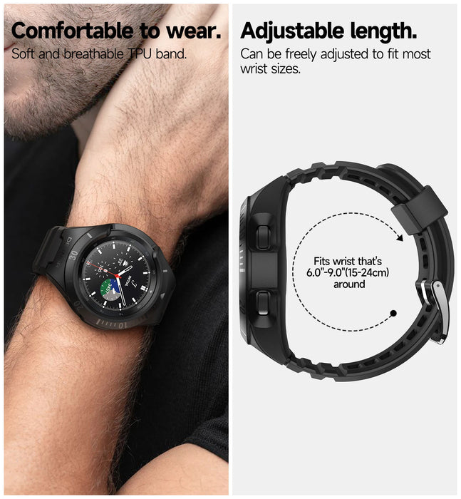 For Samsung Galaxy Watch 4 Classic 46Mm Adjustable Watch Band Rugged Grade Shockproof Uni-Body Design Case