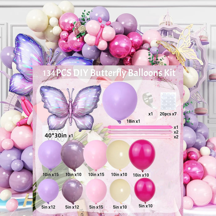 Neon Rainbow Balloon Arch Set Featuring Hot Pink Sky Blue And Yellow Balloon Garlands Perfect For Summer Tropical Barbecue Party