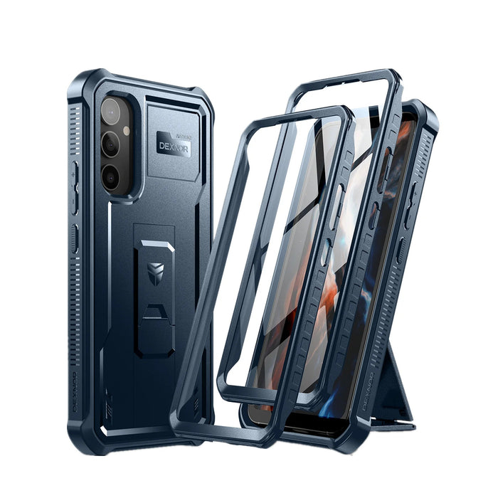 For Samsung Galaxy A34 5G 6.6 Inch 360 Full-Body Rugged Holster & Kickstand Shockproof Case With Built-In Screen Protector