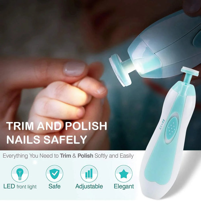 Electric Baby Nail Clipper With Led Light And 4 Speed Adjustment