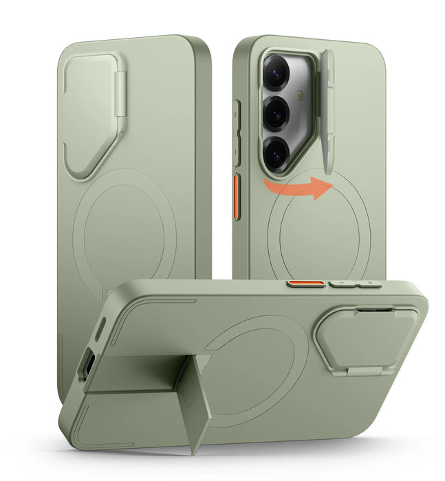 For Samsung Galaxy S25+ Plus Phone 6.7Inch Magnetic Shockproof Protective Case With Camera Protector Adjustable Metal Kickstand