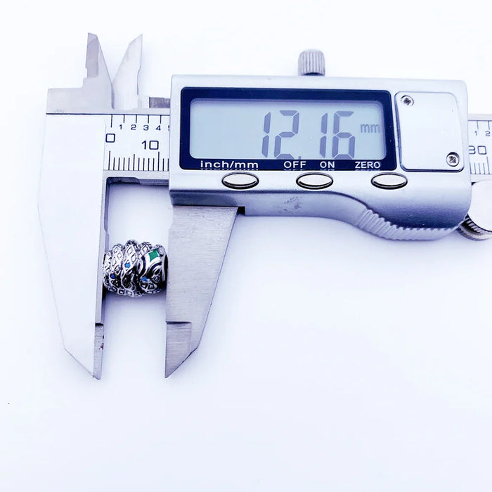 925 Sterling Silver Blue Snake Bead Ethnic Charm For European Bracelets