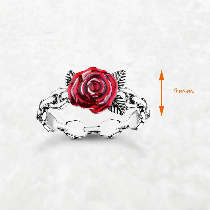 925 Sterling Silver Romantic Gift Rose Ring European Design Fine Jewelry For Women
