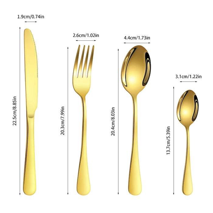 4 / 16 / 24 Piece Stainless Steel Cutlery Set Round Handle Wedding / Hotel