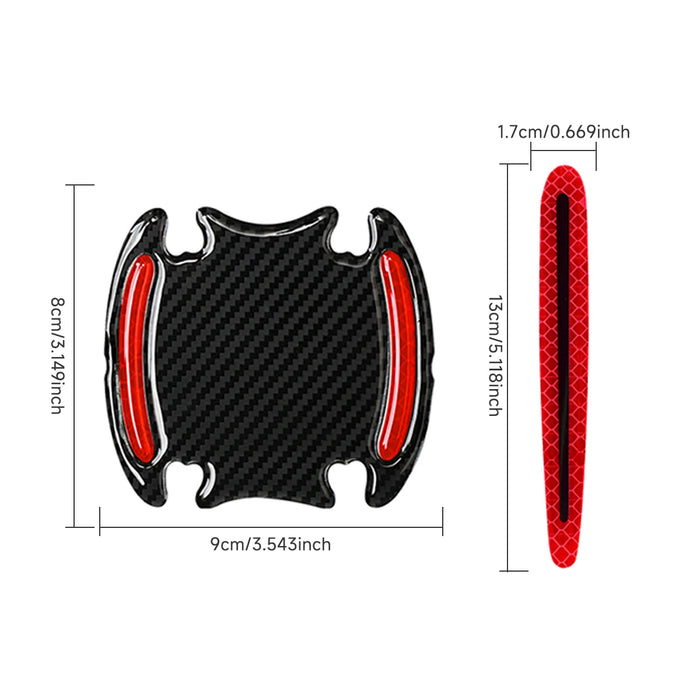 8Pcs 3D Reflective Sticker Tape For Car Fender Bumper Door Handle Auto Exterior Accessories