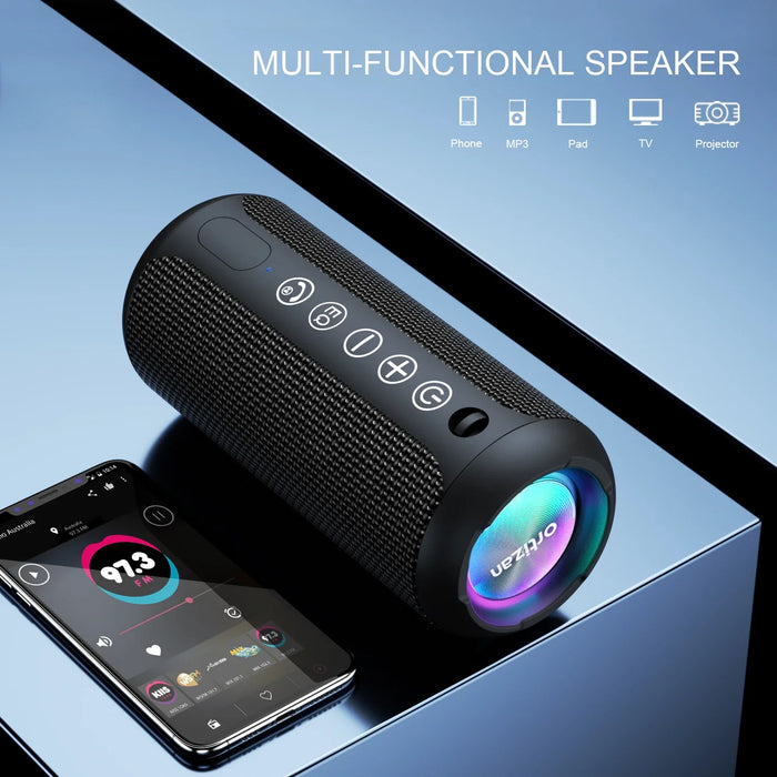 Waterproof Bluetooth Speaker 24W Stereo 30H Playtime Rgb Lights