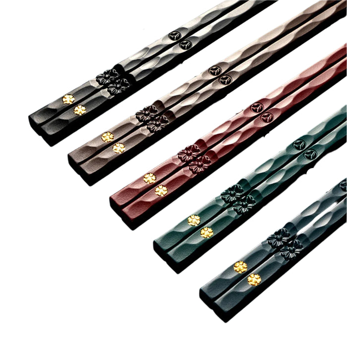 5 Pairs Reusable Korean Chopsticks Non Slip & Washable