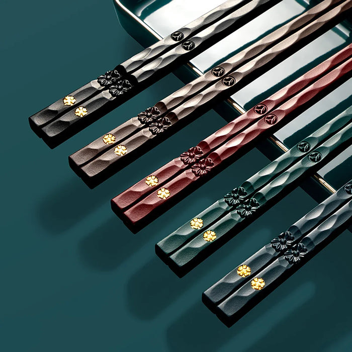 5 Pairs Reusable Korean Chopsticks Non Slip & Washable