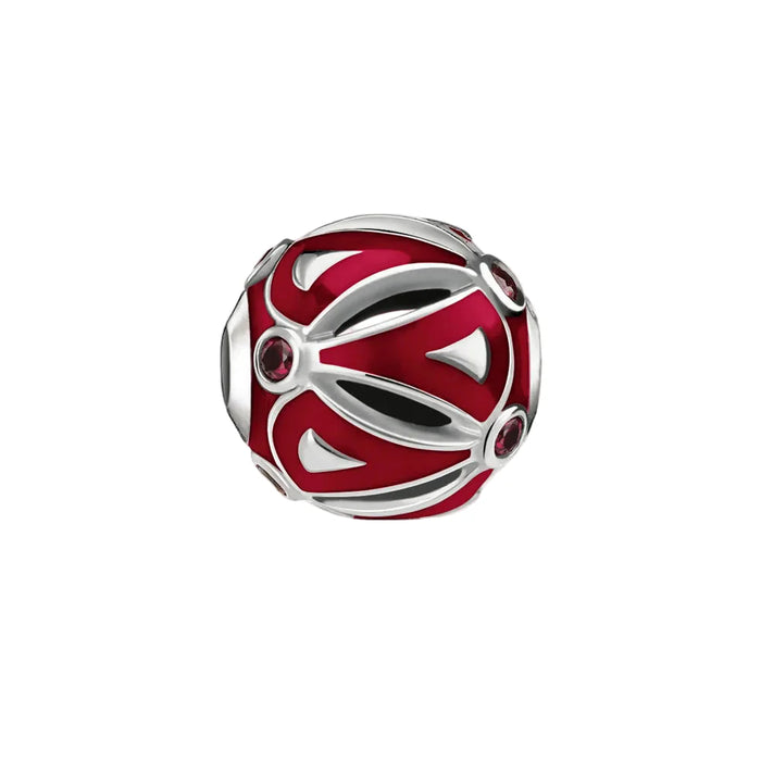 925 Sterling Silver Red Scale Beads Charm For Europe Karma Bracelets