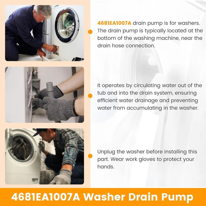 Dp040-027 4681Ea1007E 2649379 Washer Drain Pump Compatible With Lg Wt1201Cv Wt1201Cw Wt4870Cw Wt1501Cw Kenmore 796.31513210 220V