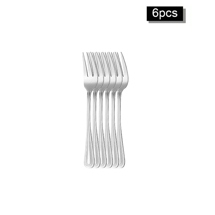 6 / 30 Piece Retro Bead Stainless Steel Tableware Set With Knife Fork And Spoon