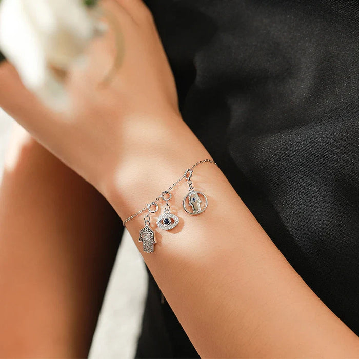 925 Sterling Silver Hamsa Pendant For Women Bracelets & Necklaces