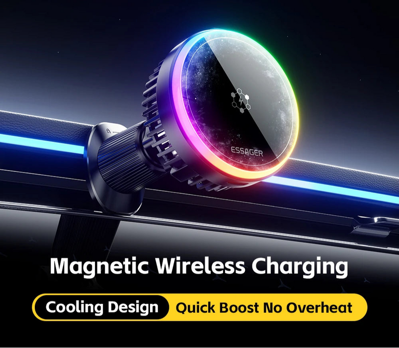 15W Ice Cooling Magnetic Wireless Car Charger For Iphone 16 15 14 13 12 Macsafe Car Phone Holder Fast Charging Station
