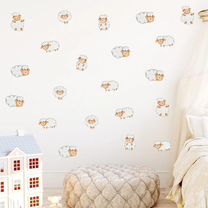 3 Piece Adorable Sheep Wall Stickers For Kids Room Decor
