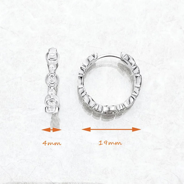 925 Sterling Silver Hinged Hoop Earrings Europe Style Glam Fine Jewelry For Women Classic