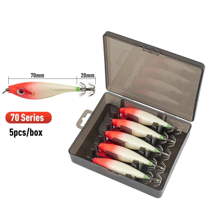 5Pcs Luminous Squid Jig For Saltwater Fishing