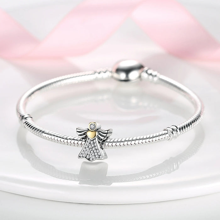 925 Sterling Silver Angel Charms Fits Bracelets & Necklaces Diy Jewelry Gift For Women