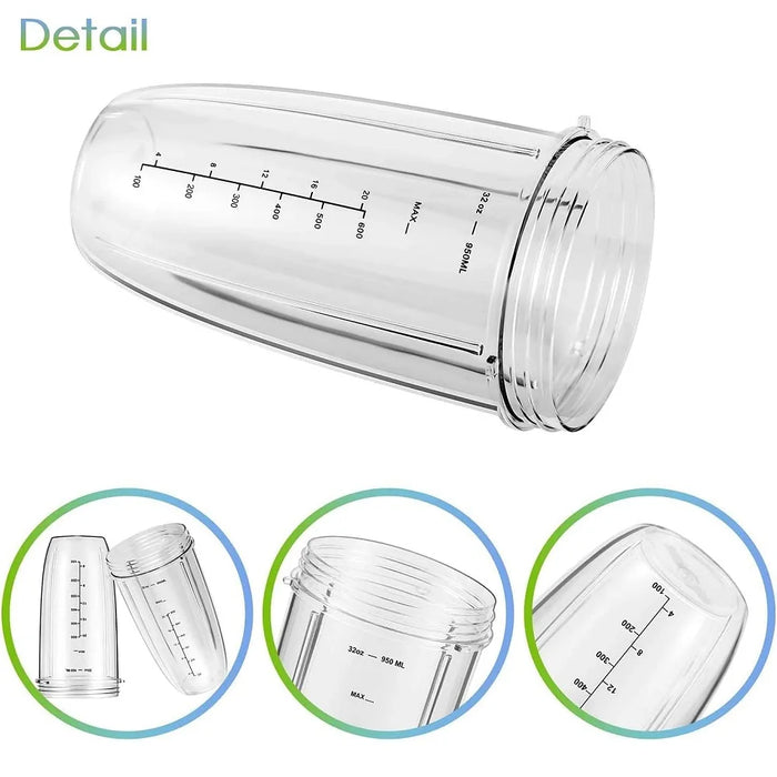32 Oz Tall Colossal Cup Replacement Part Compatible With Nutri Bullet 600W 900W Blenders Nb-101B Nb-101S Nb-201