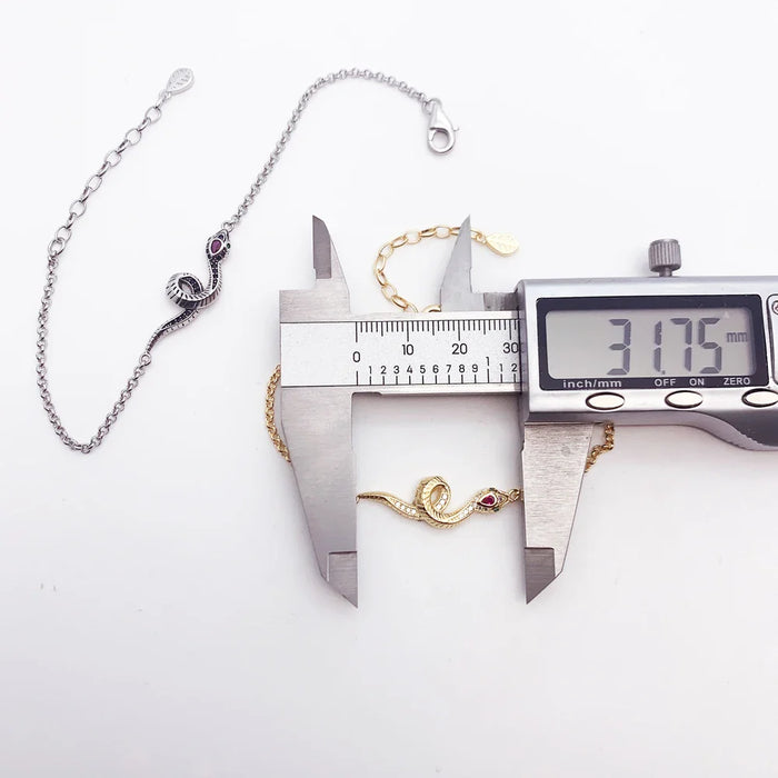 925 Sterling Silver Colourful Snake Bracelet Chain Romantic Gift For Women