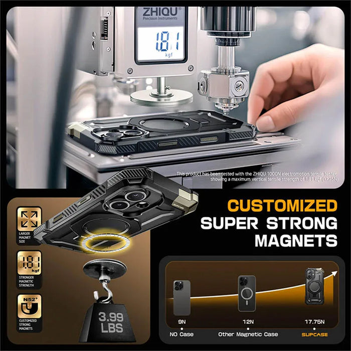 For Iphone 16 Ub Grip Heavy Duty Rugged Magnetic Magsafe Phone Case With Camera Control Capture Button & Stand