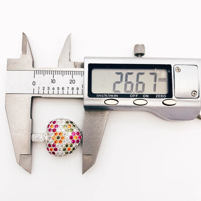 925 Sterling Silver Flower Heart Pendant Glam Jewelry For Women