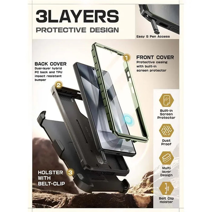 For Samsung Galaxy S25 Ultra Case Full Body Rugged Phone Cover With Built-In Screen Protector