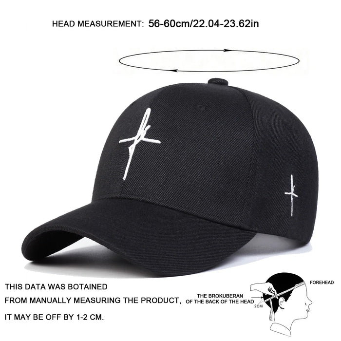 Embroidered Cross Baseball Cap Adjustable Sun Hat For Men & Women