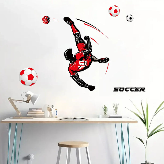Watercolour Football Shooting Wall Stickers For Kids Room Decor