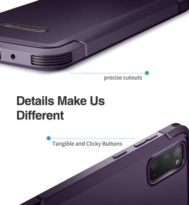 For Samsung Galaxy S20 6.2Inch Fullbody Heavy Duty Rugged Shockproof Protective Case With Built-In Screen Protector